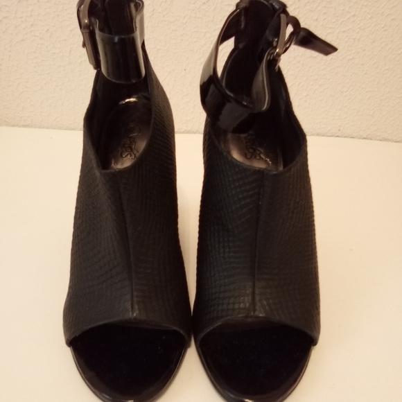 Carlos by Carlos Santana Black Leather Zip 4 1/2" Wedge Heels sz 8.5 M - Picture 4 of 13